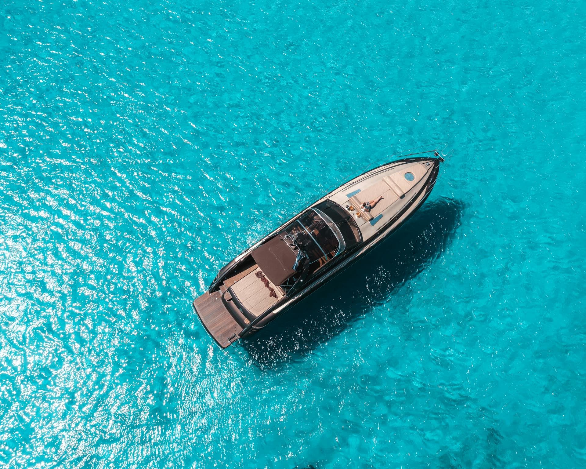 Luxury yacht cruising at sea
