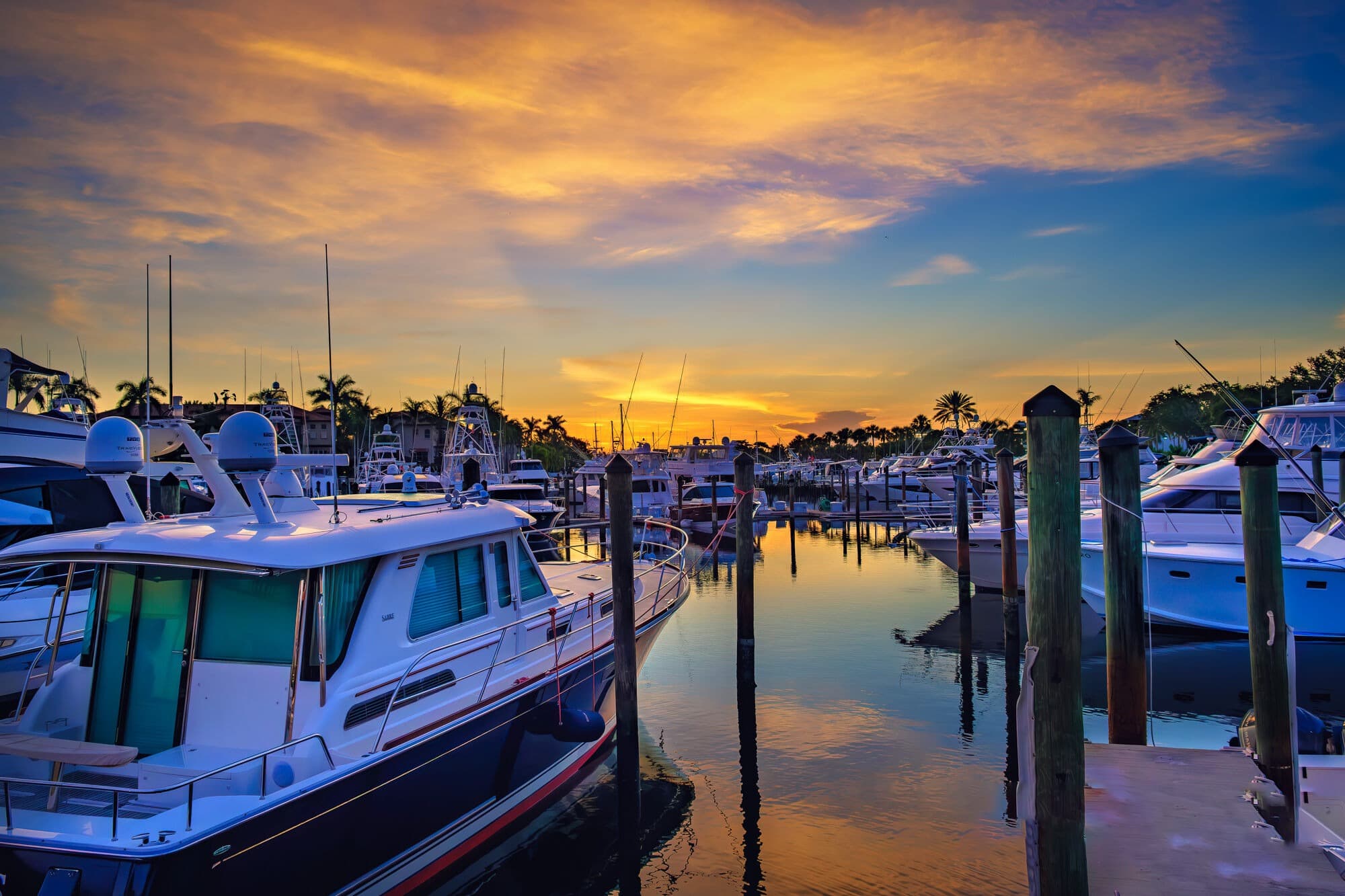 Yacht at sunset
